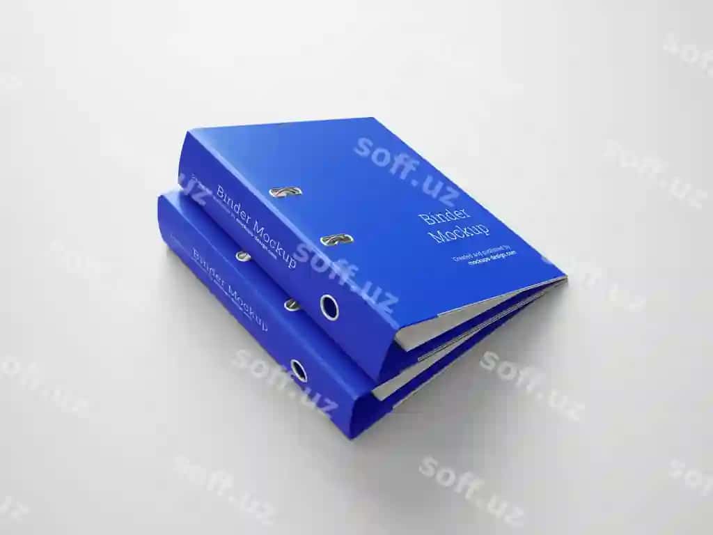 Moviy bog'lovchi maketi | Blue binders mockup
