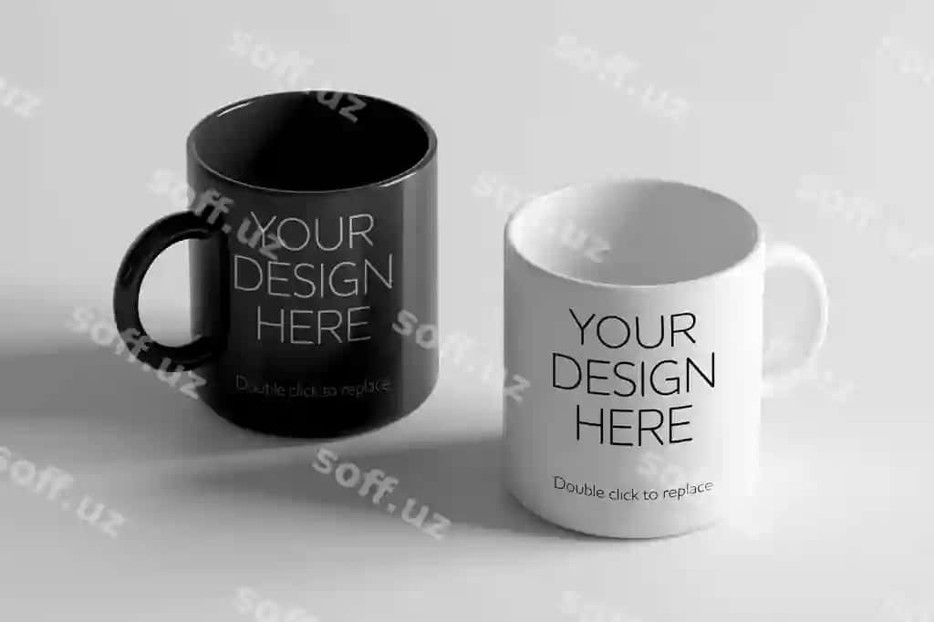 Keramika choy qoshiq namuna 3D render | Ceramic mug mockup 3d rendering