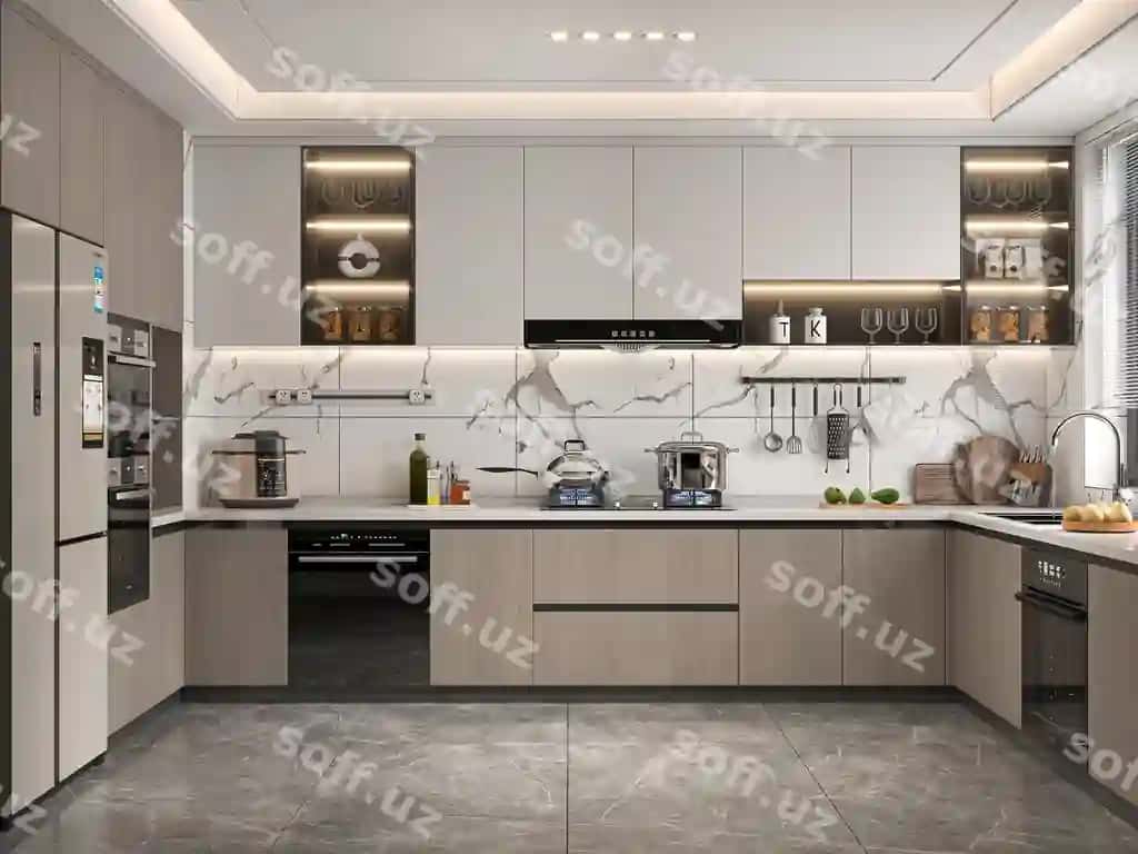Zamonaviy L shakli oshxona dizayni | Modern l shaped kitchen design