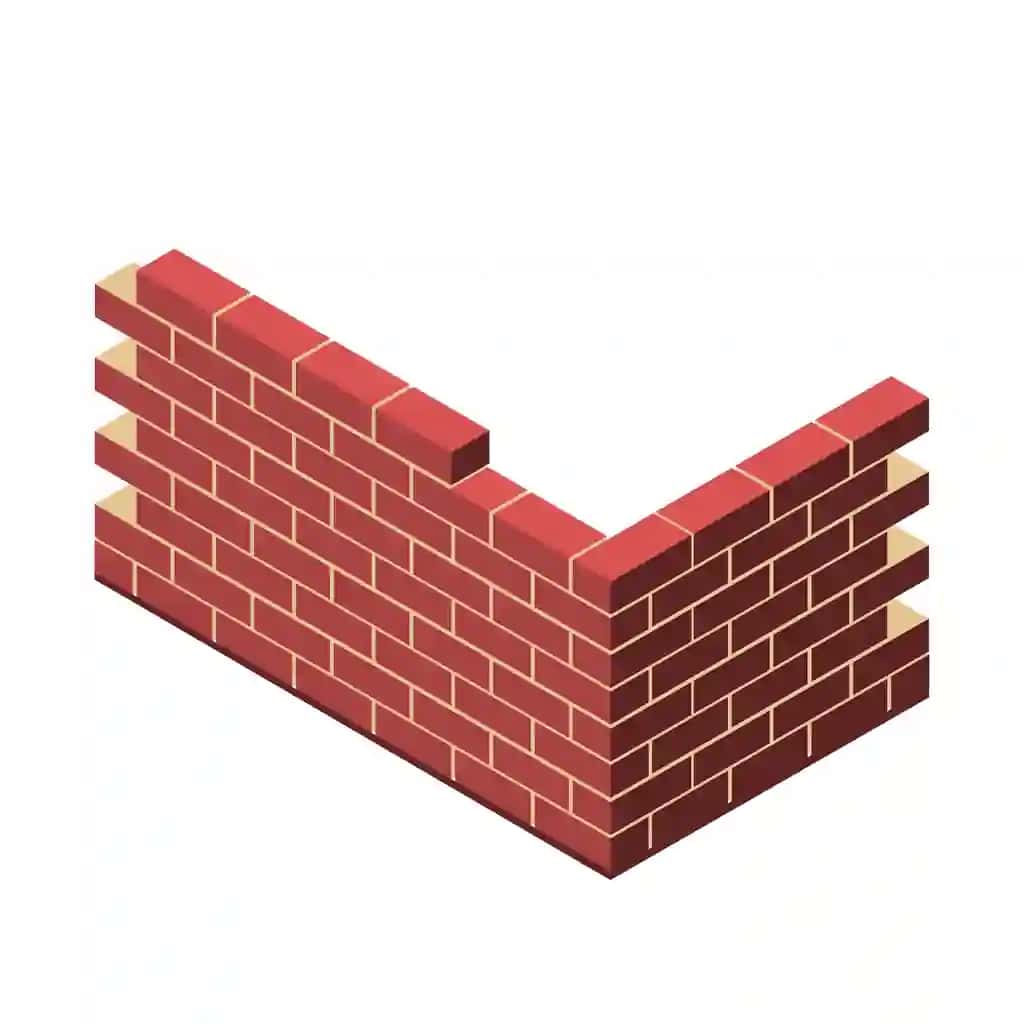 G'isht devori dizayn elementi tasviri tekis belgisi | Brick wall design element illustration flat icon