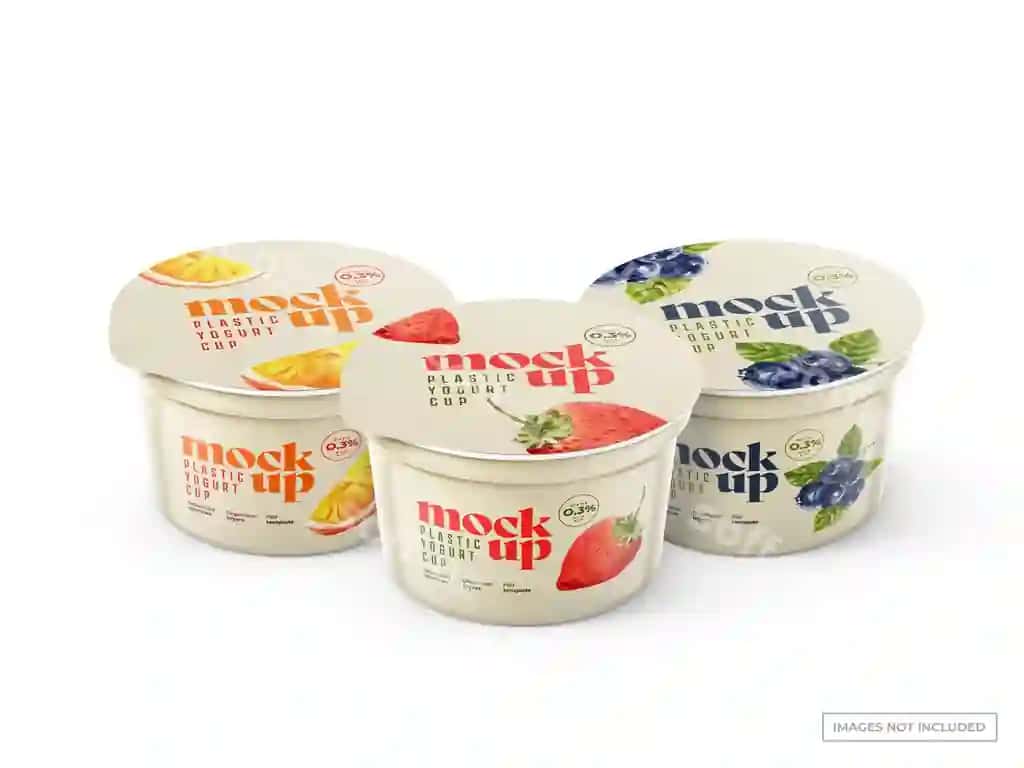 Yo'gurt stakanchiklari namunalari | Yogurt cups mockups