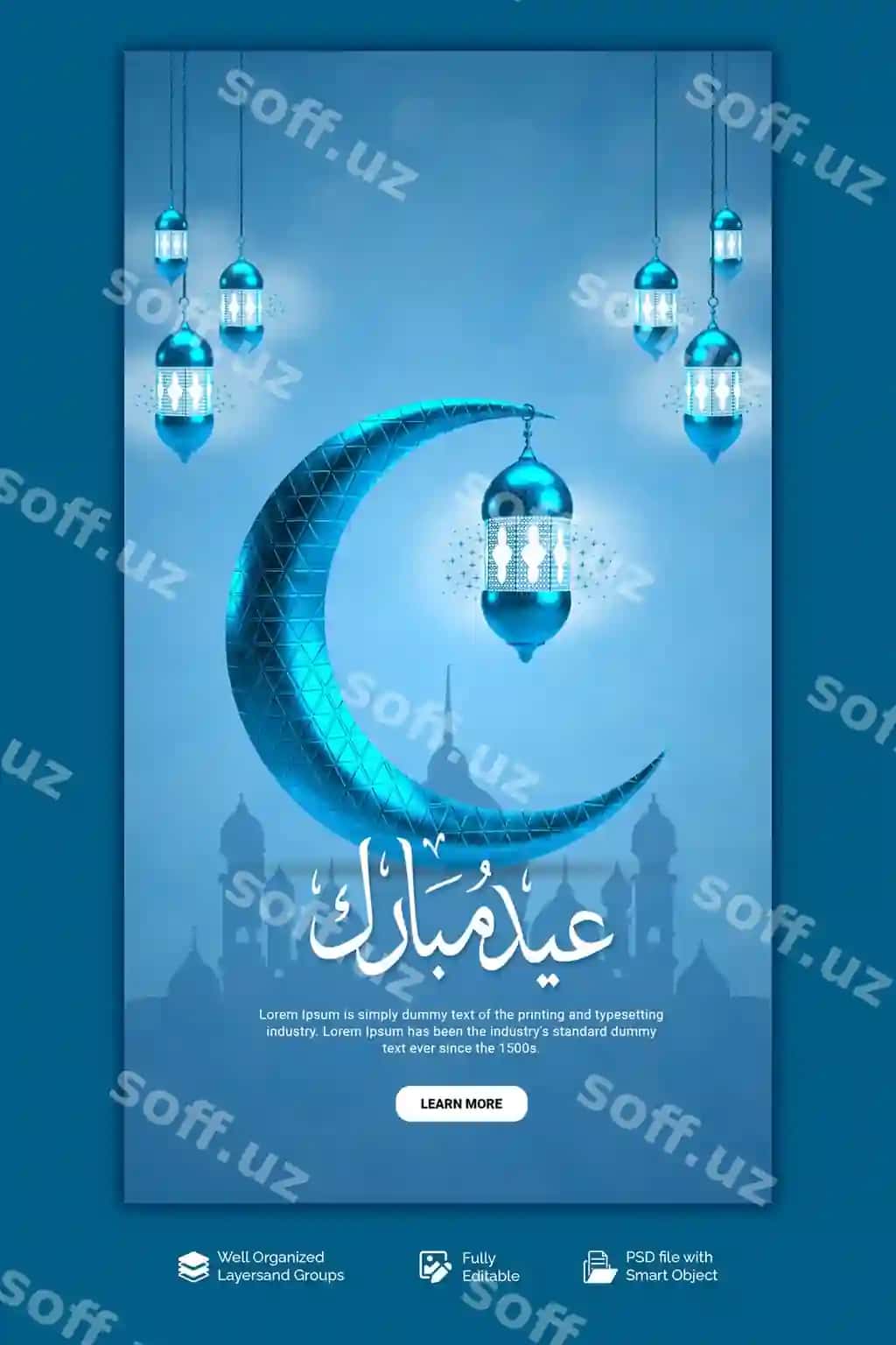 Psd Eid Muborak Fitr Eidi Instagram stori shabloni | Psd eid mubarak eid al fitr instagram story template