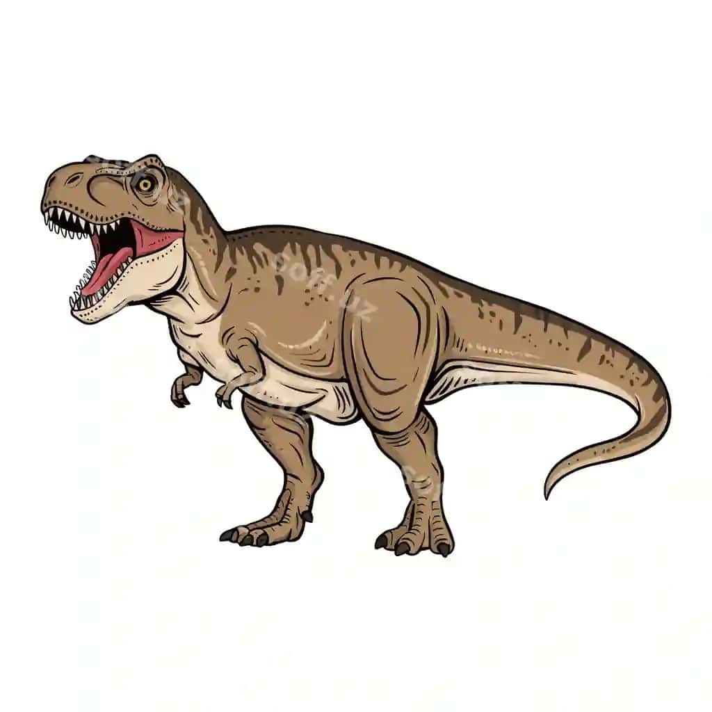 Qollanma chizilgan Tyrannosaurus rex dino vektor illustratsiyasi | Hand drawn trex dinosaur vector illustration