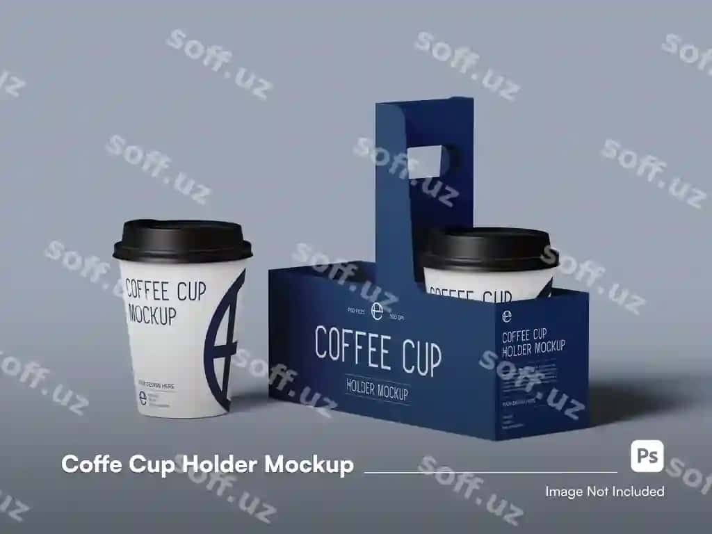 Yuqori darajadagi hashamatli kofe chashka, shisha ushlagichli 3D izolyatsiyalangan maket | Luxury high level coffee cup with glass holder 3d isolated mockup