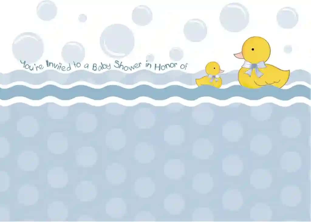 O'rdak o'yinchoqlari bilan chaqaloq dush kartasi | Baby shower card with duck toys