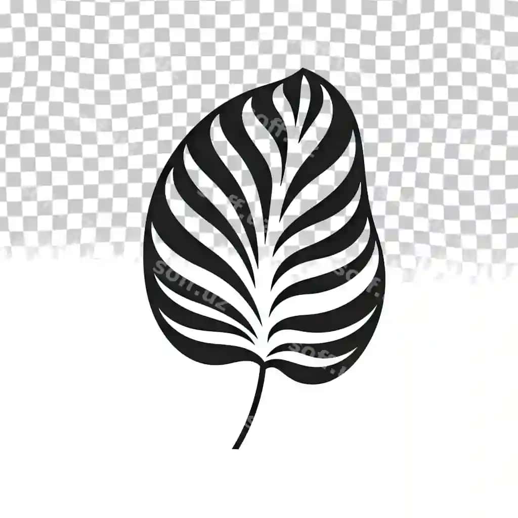 Davri bitta oddiy yakka abstrakt chiziq chizimi tropik varaq | Continuous one simple single abstract line drawing leaf tropical