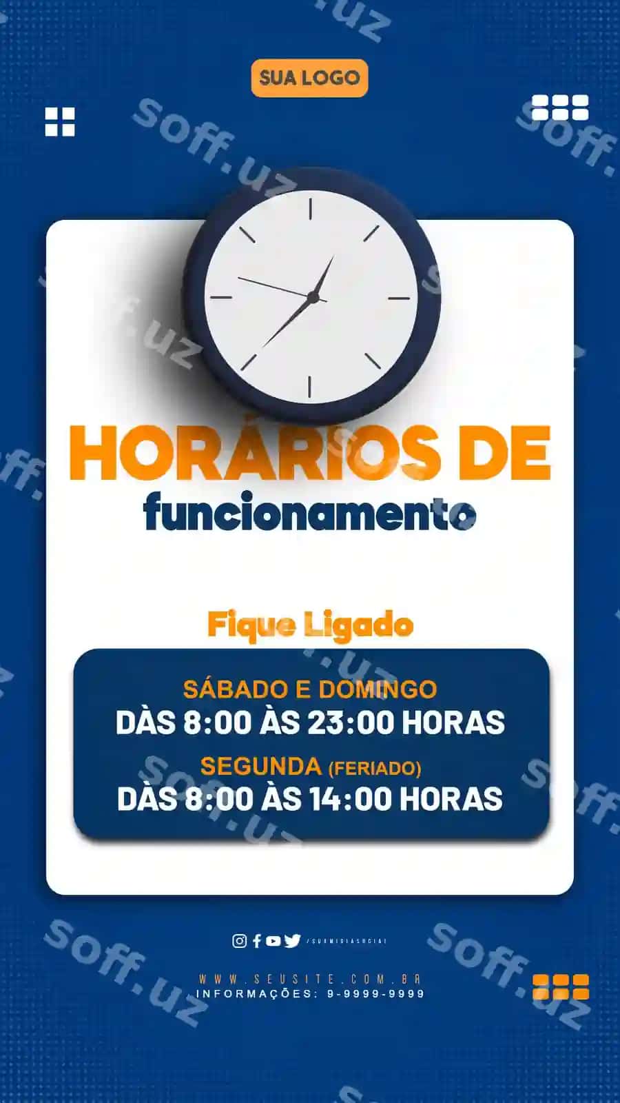 Ish vaqti shablon hikoyalari | Horario de funcionamento template stories