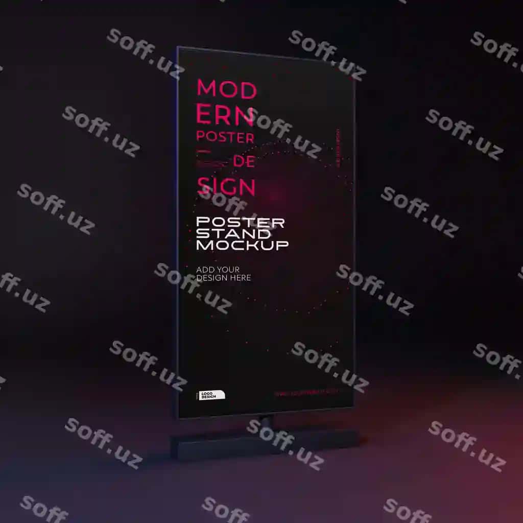 Poytak stoyoq dizayn namunasi | Poster stand design mockup