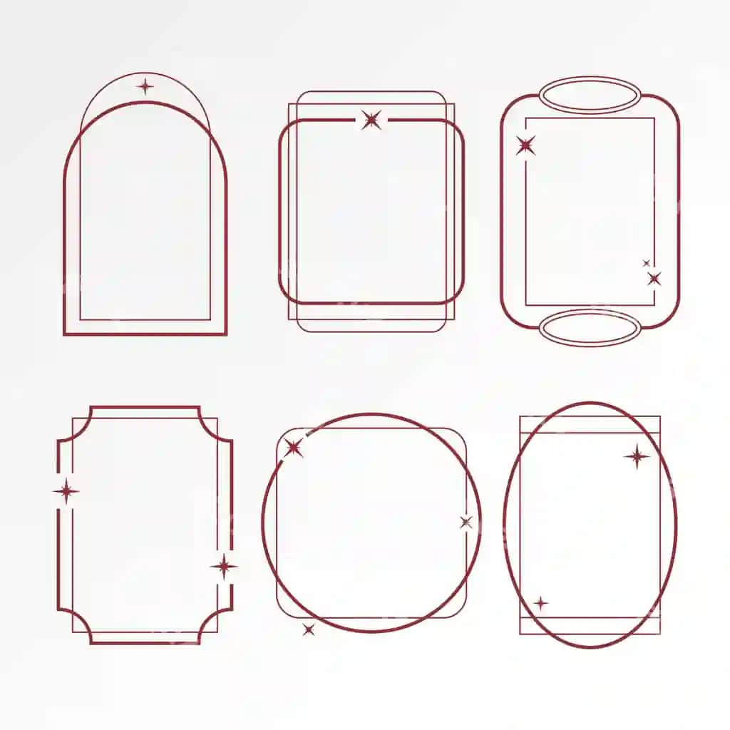 Yassi dizayndagi minimalist chiziqli ramka to'plami | Flat design minimalist linear frame set