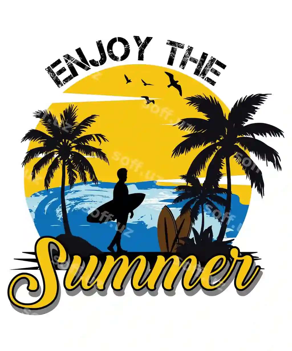 Yozgi vektor grafikli futbolka dizayni | Summer vector graphic t shirt design