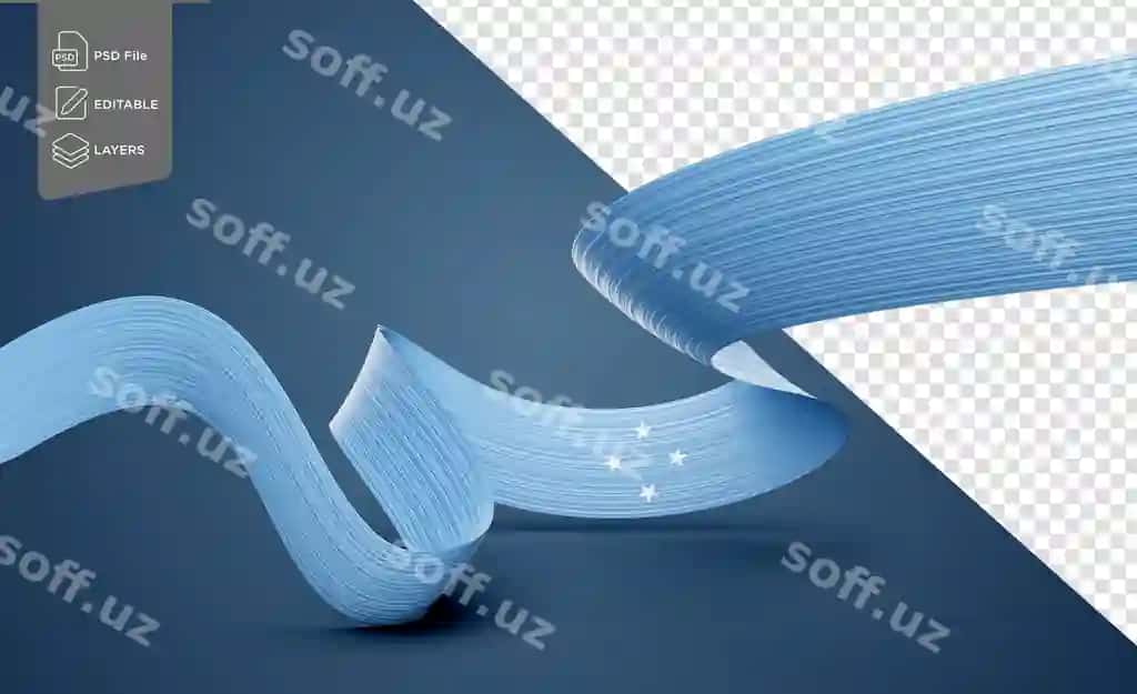 Mikroneziya bayroqi parqli dalqin lenta bayroq kulrang orqa fon | Flag micronesia shiny waving micronesia ribbon flag grey background