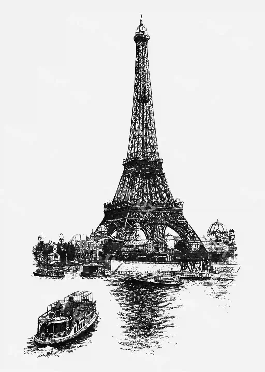 Vintage Eyfel minorasi tasviri | Vintage eiffel tower illustration