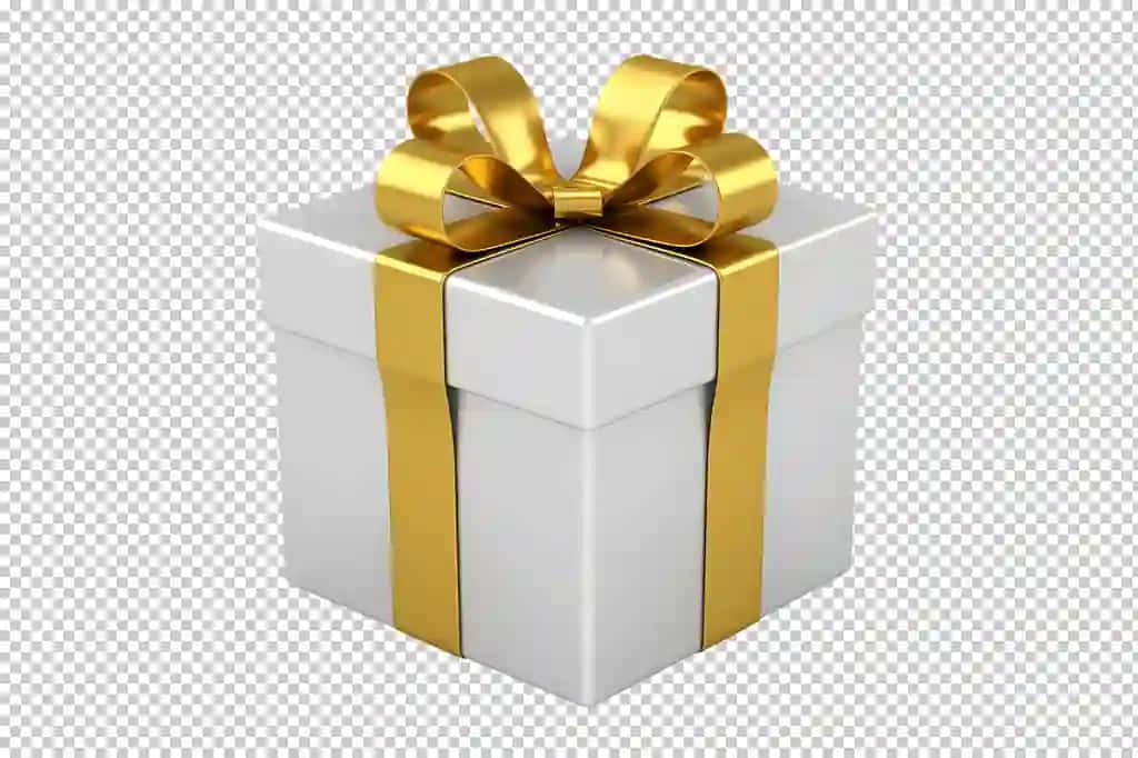 Oltin kamon bilan oqlangan oq sovg'a qutisi | Elegant white gift box with golden bow
