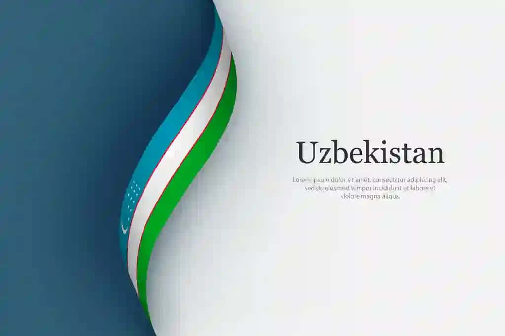 O‘zbekiston bayrog‘i hilpiragan lenta | Uzbekistan flag waving ribbon