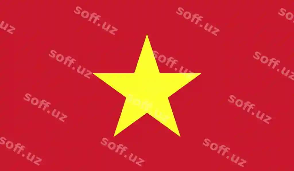 Osiyo mamlakati Vetnam bayrog'i dizayni EPS vektori | Country asia vietnam flag design eps vector