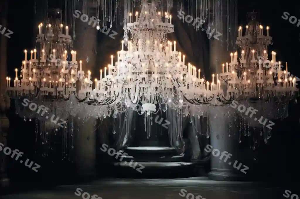 Boylik kristall chandelyator turmali to'yga orqa foni | Lavish crystal chandelier wedding backdrop