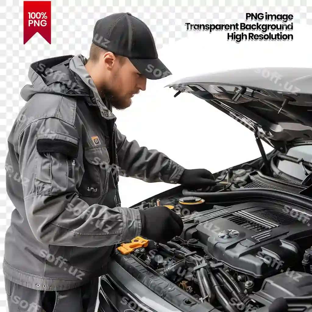 Izolyatsiya qilingan oq fonda avtomexanik ko'rinishdagi dvigatel suv | Auto mechanic looking engine suv isolated white background