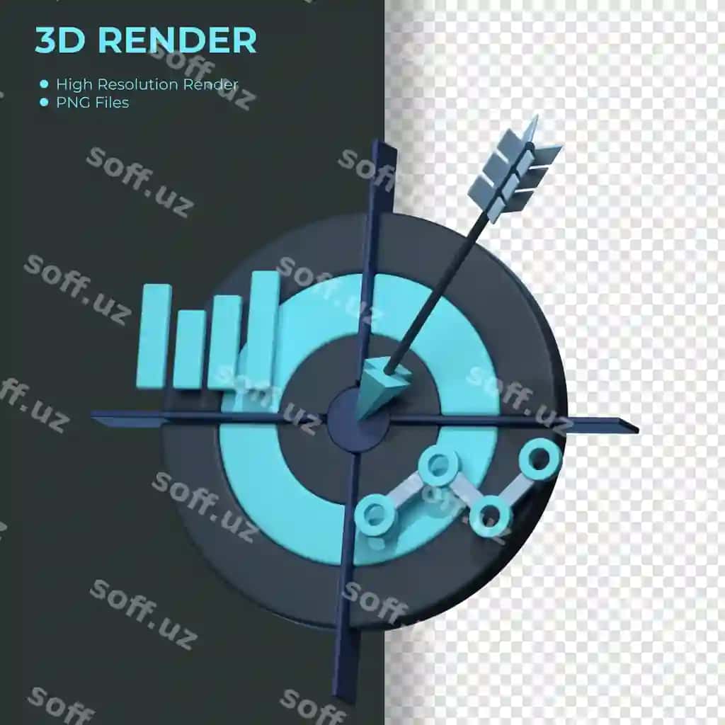 Afishada strelkalar bilan 3D render | Poster 3d render with arrows arrows