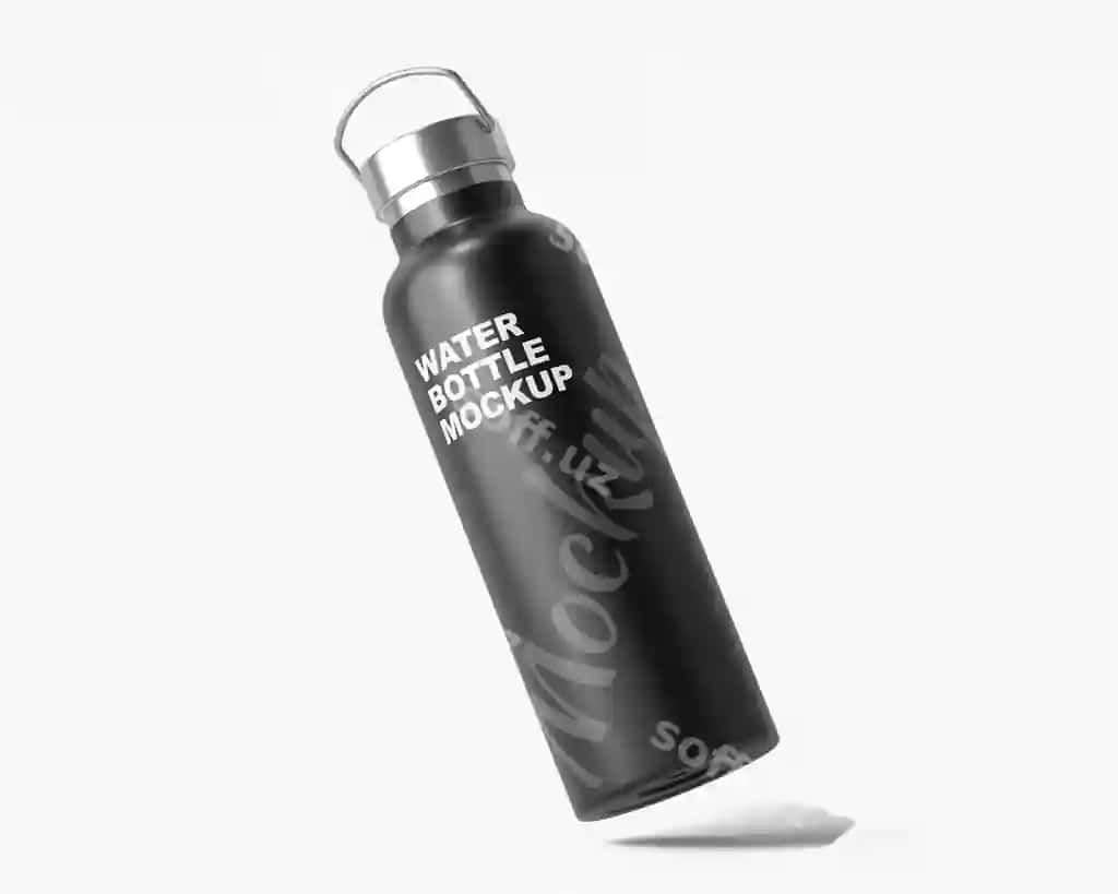 Aloyuminiy izolyatsiya qilingan suv shisha namunasi | Aluminum insulated water bottle mockup