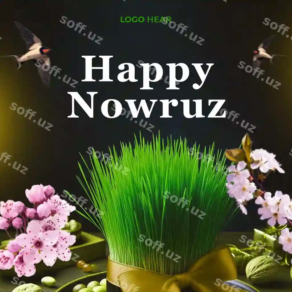 Psd baner dizayni baxtli Navro'z bayrami bilan | Psd banner design with happy nowruz holiday