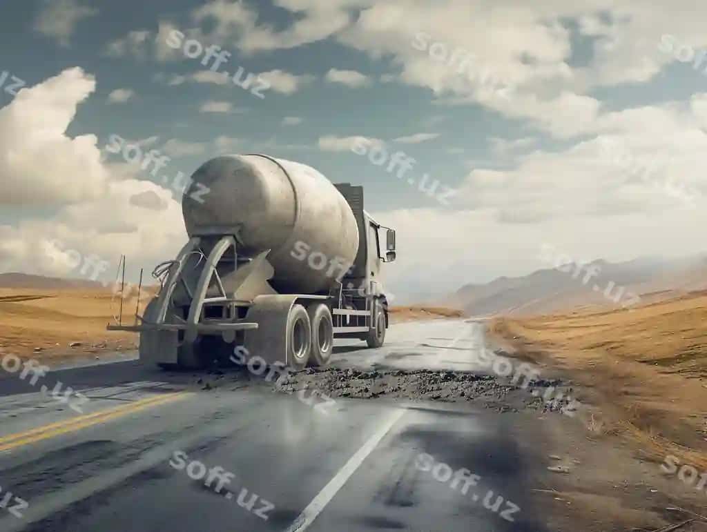 Yo'l qurilishi tsiment yuk mashinasi | Road construction cement truck