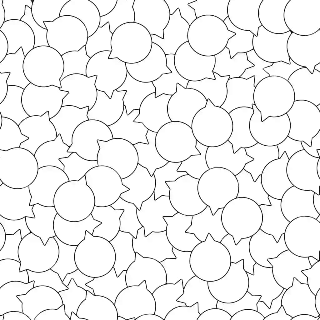 Uzilmas vektor kontur naqshi so'z qutilari komunikatsiya dialoglari | Seamless vector contour pattern bubbles communication dialogues