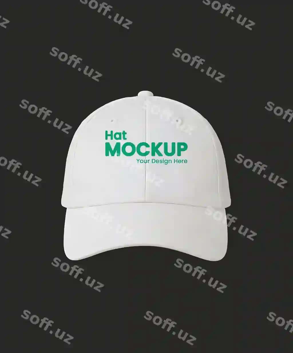 Oddiy oq o'yinak namunasi | Simple white hat mockup