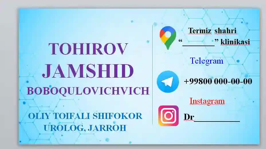 VISITKA SHABLONI TAYYORI