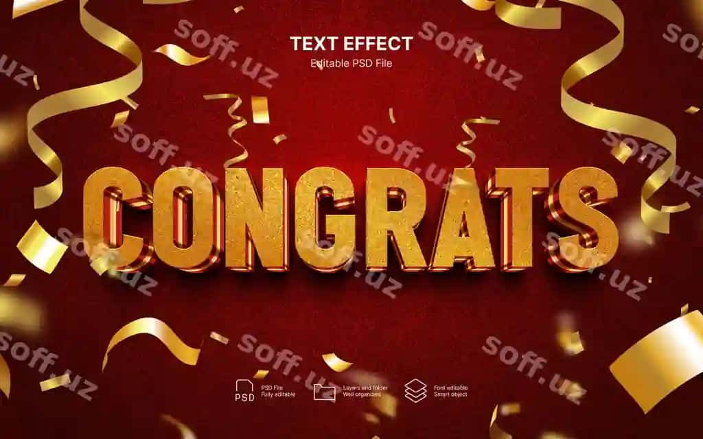 Tabrik matn effekti | Congratulation text effect