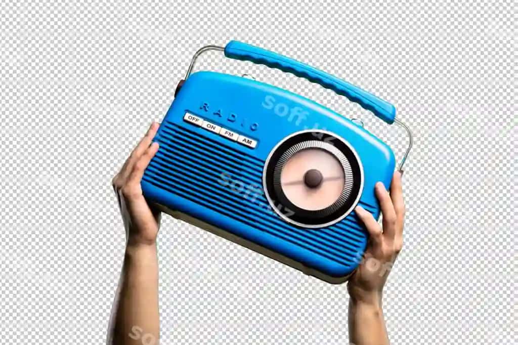 Ko'k vintage radio ajraltirilgan | Blue vintage radio isolated