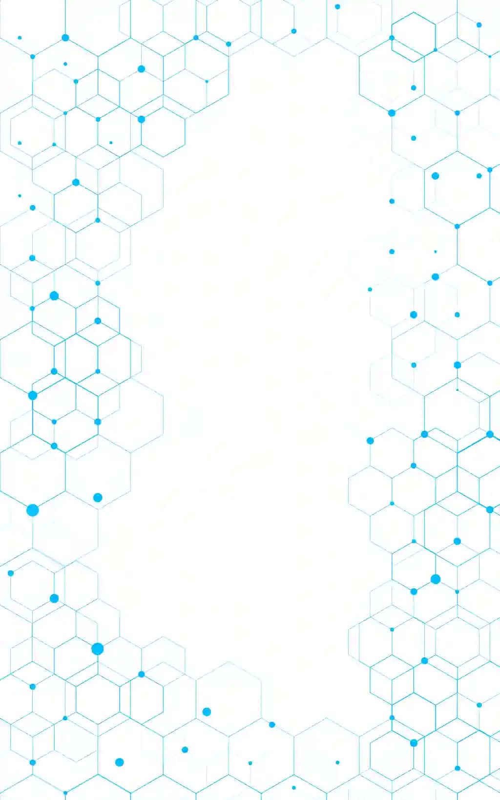 Moviy texnologiyali olti burchakli naqsh oq fon | Blue tech hexagon pattern white background