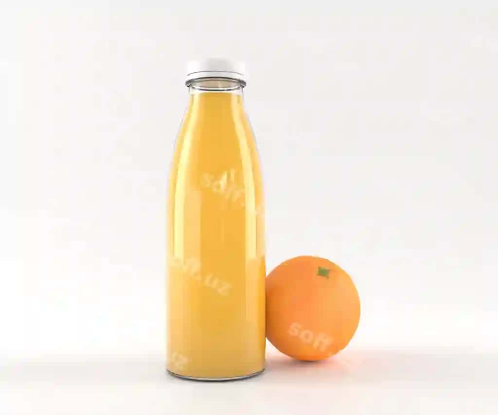 Meva suvi shaffof shisha quti namuna dizayni | Fruit juice clear glass bottle mock up design