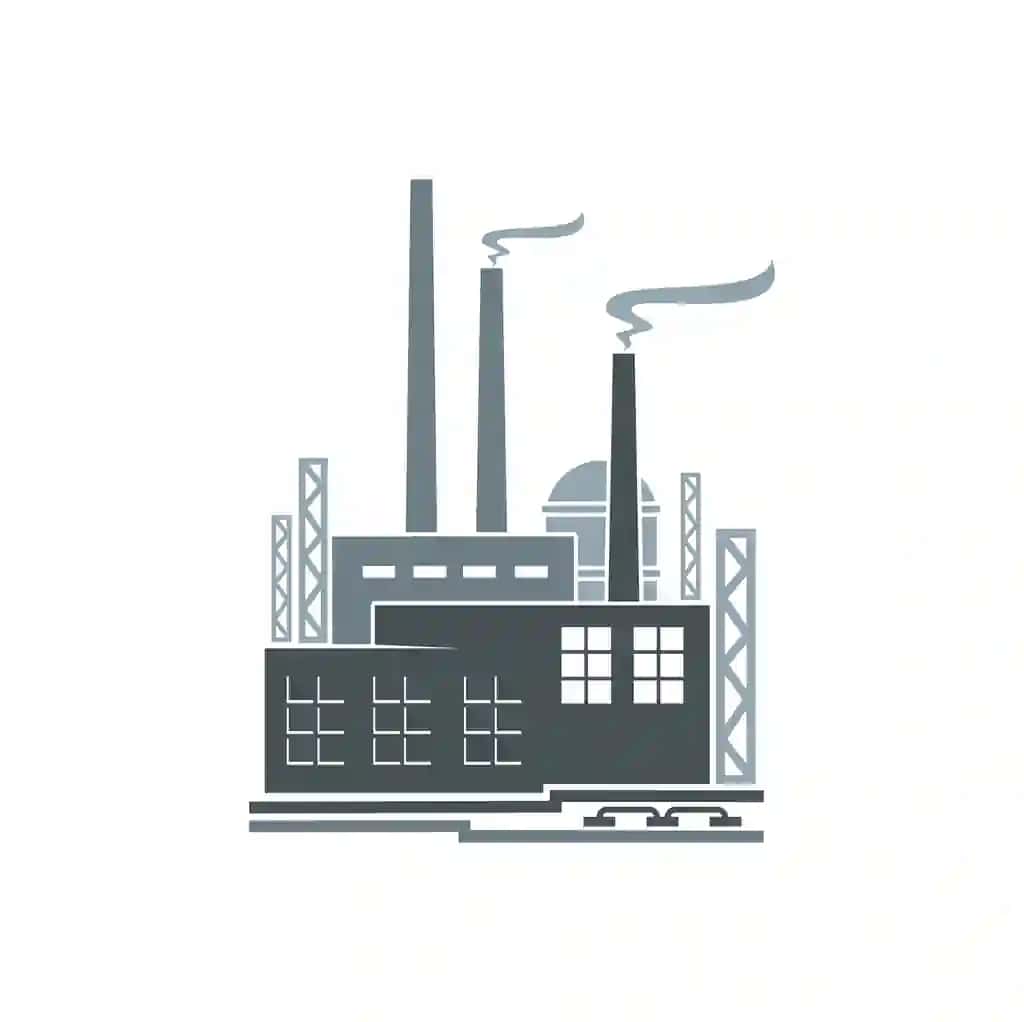 Zavod sanoat zavodi monoxrom vektor belgisi | Factory industrial plant monochrome vector icon