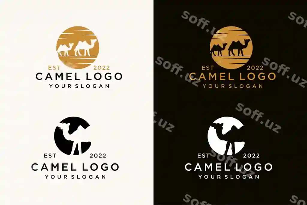 Arab logotip karavon g'ambarlari | Arabian logo caravan camels