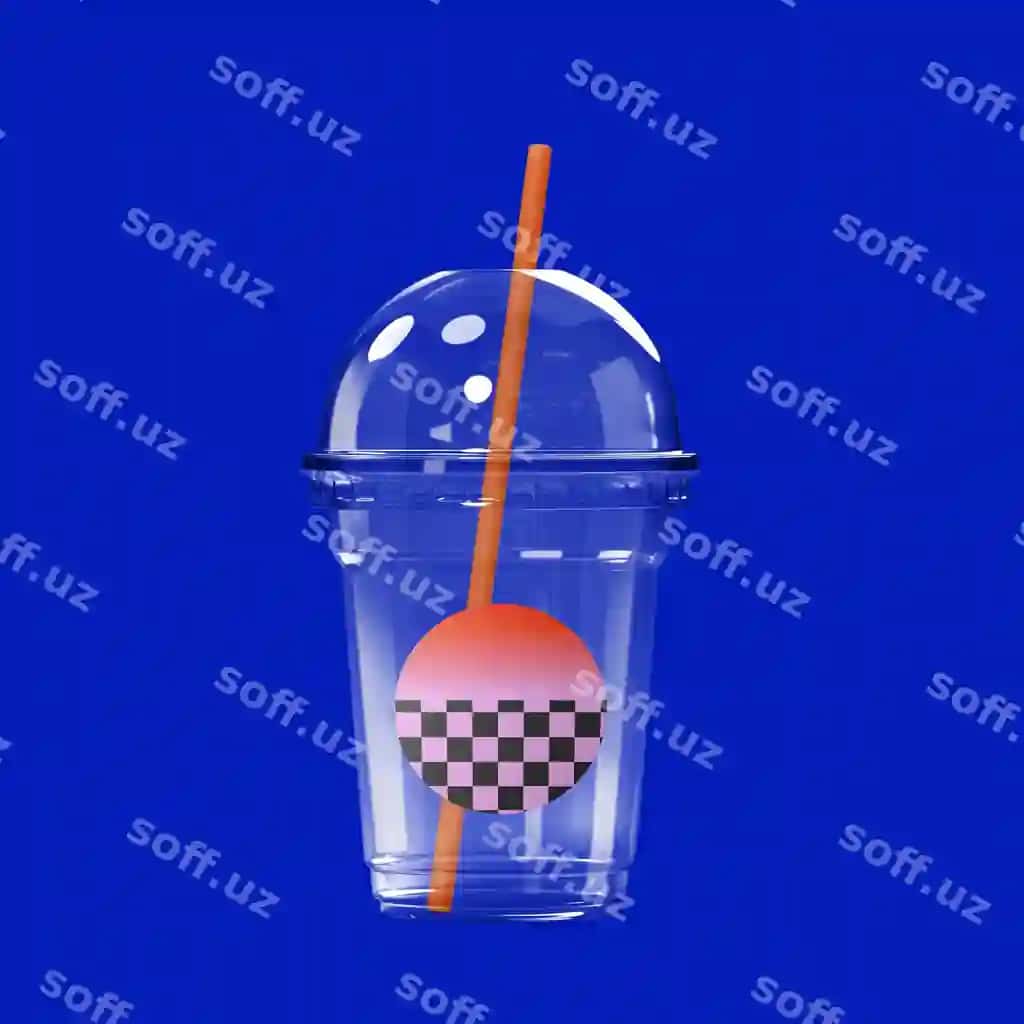 Shaffof plastik stakan yorlig'i maketi tahrirlanadigan dizayn psd | Clear plastic cup label mockup editable design psd