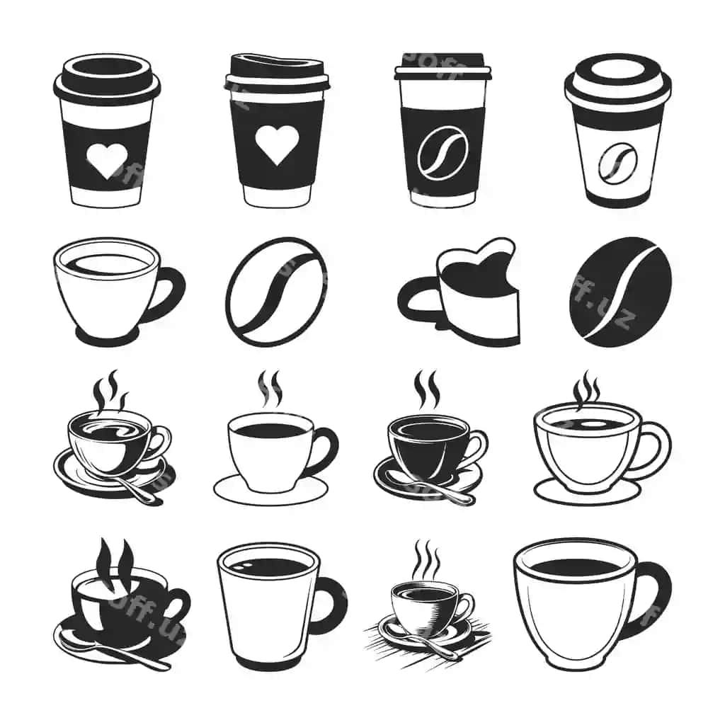 To'plam qahve stakanchilari, logotipli stakanchilar, logotipli qahve xonasi | Collection coffee cups cups with logo logo coffee shop