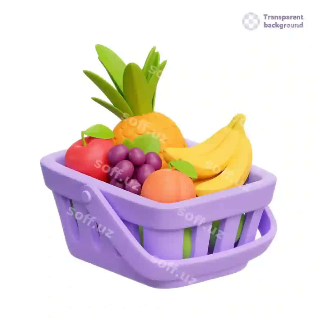 3d illustratsiya supermarket gavhandoz savati | 3d illustration supermarket grocery basket