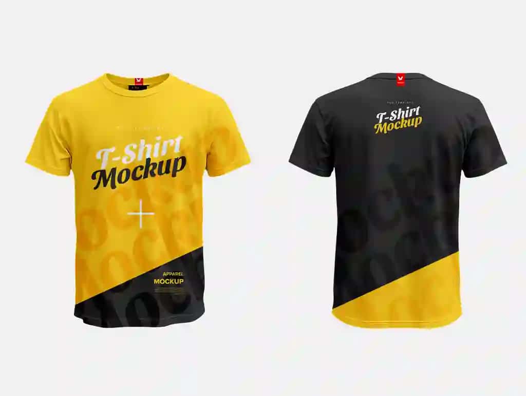 Sariq qora futbolka maketi | Yellow black t shirt mockup