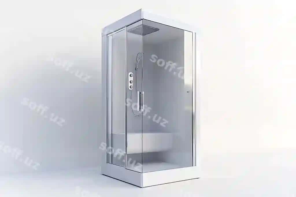 Duv kabina ajraltirilgan oq orqa fonda 3d illustratsiya CG render | Shower cabin isolated white background 3d illustration cg render 2