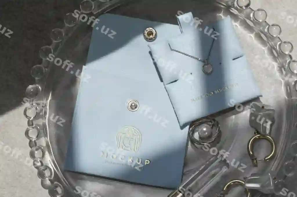 Zirvotlar uchun sumka mockup dizayni | Jewelry bag mockup design