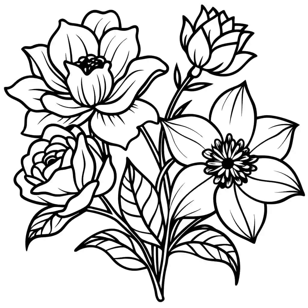 Qo'lda chizilgan tekis gul vektori ko'p maqsadli foydalanish | Hand drawn flat flower vector multi purpose use