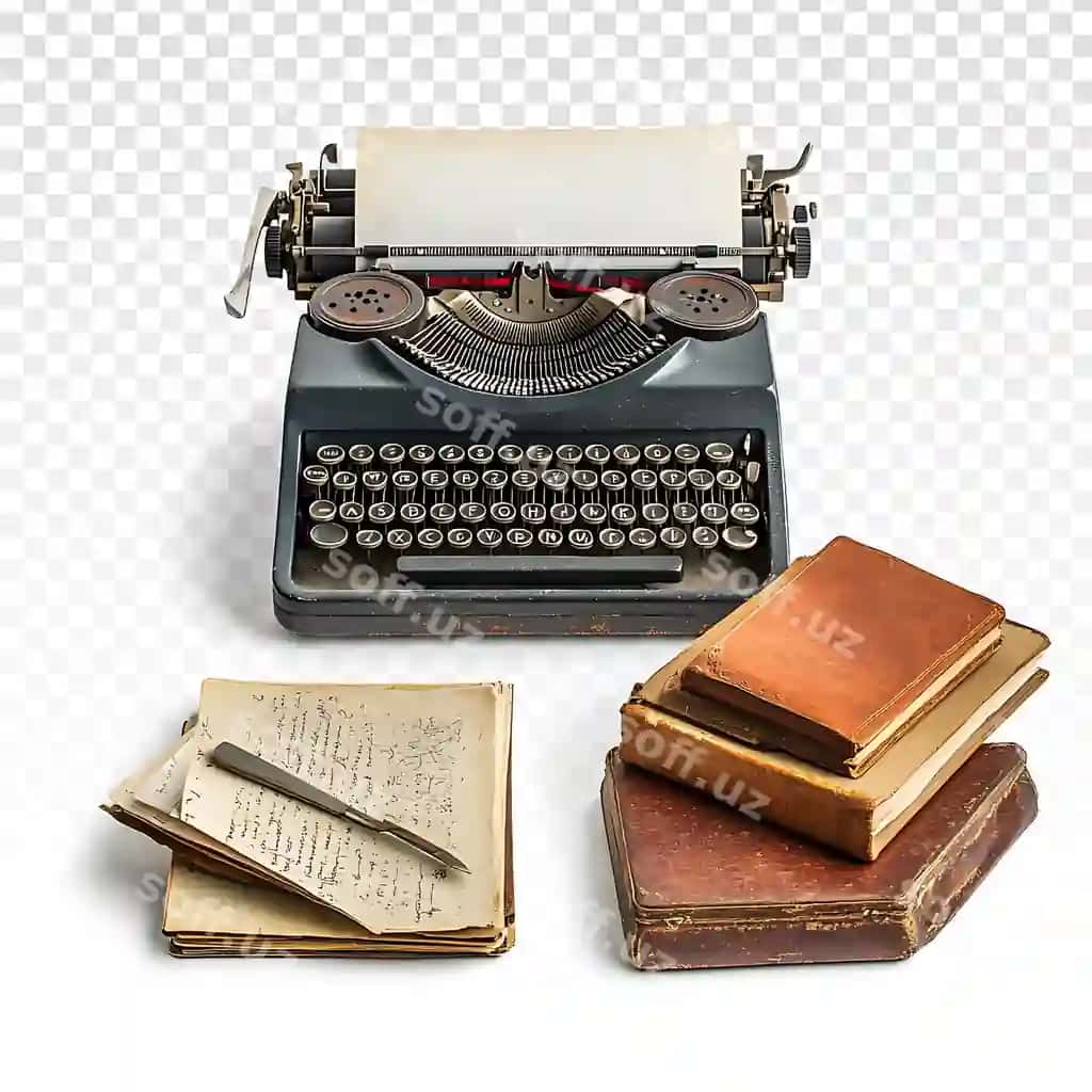 Vintaj yozuvchi mashina zamonaviy kompyuter ish joyi | Vintage typewriter modern computer workspace