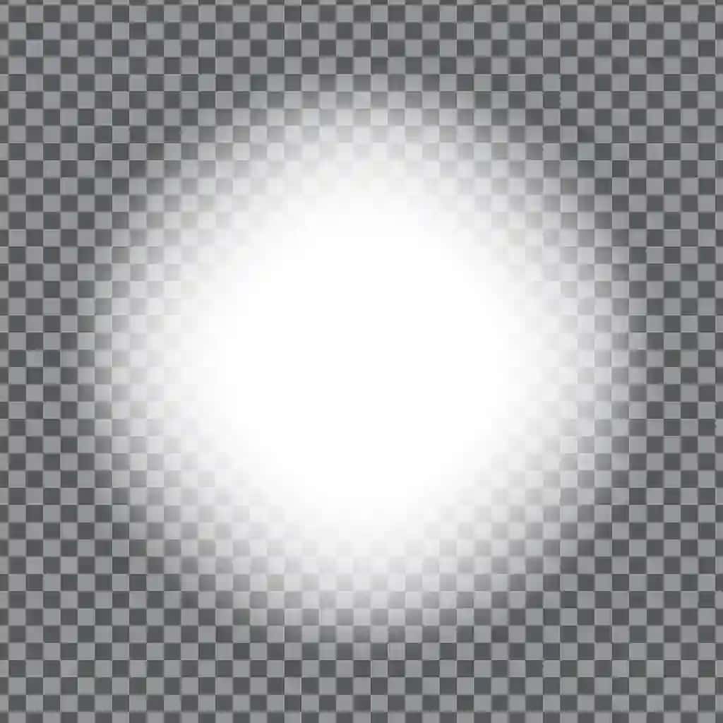 Shaffof yorug'lik nuqtasi xiralashgan yorqin markaz oq porlash effekti shaffof | Transparent light spot faded bright center white glow effect transparent