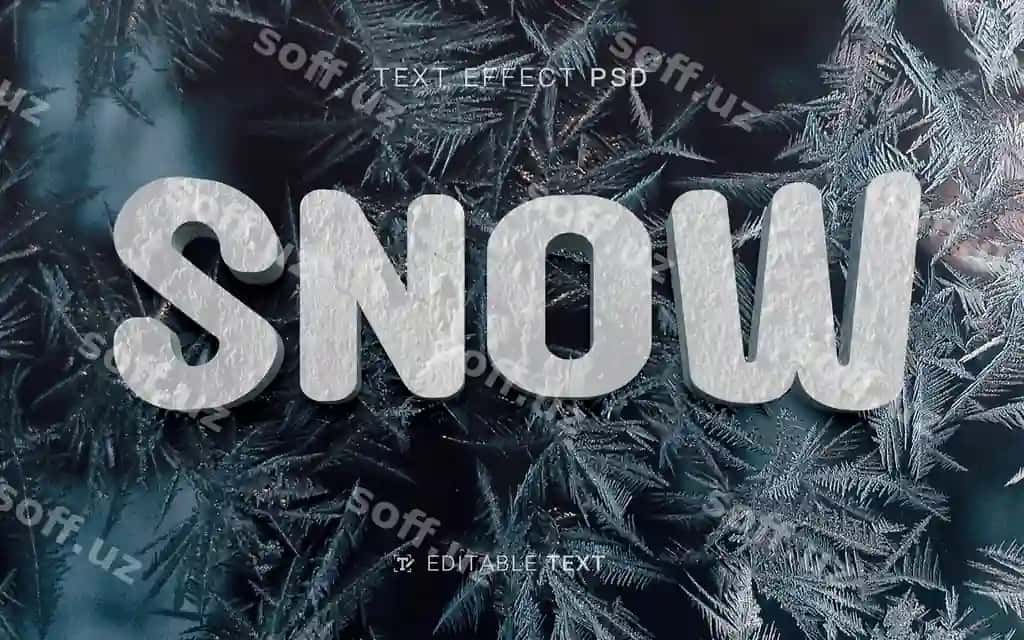 Qor matn effekti | Snow text effect