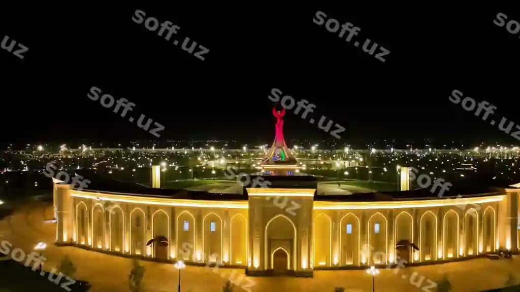 Humo kuş monumenti Yangi Oʻzbekiston parki Toshkent shahri kecha | Huma bird monument new uzbekistan park tashkent city night