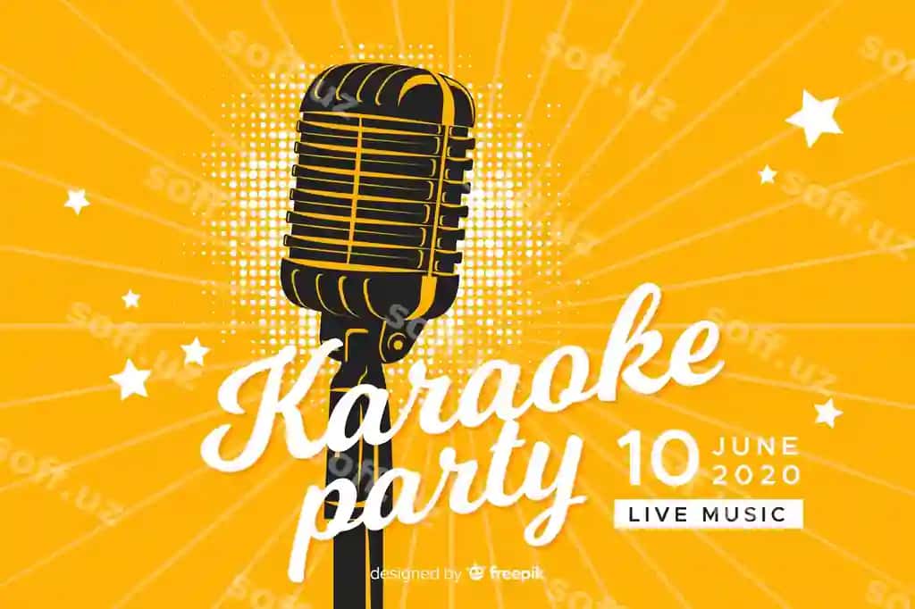 Karaoke banner shablonining tekis uslubi | Karaoke banner template flat style