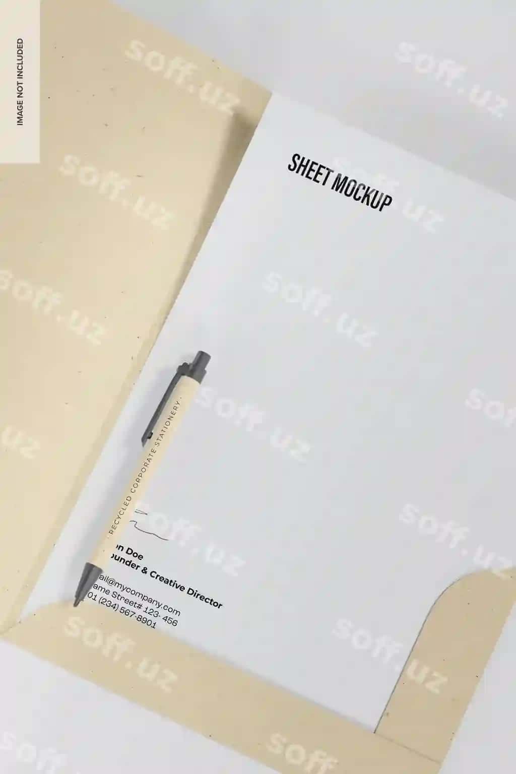 Recycled paper presentation folder mockup close up | Recycled paper presentation folder mockup close up