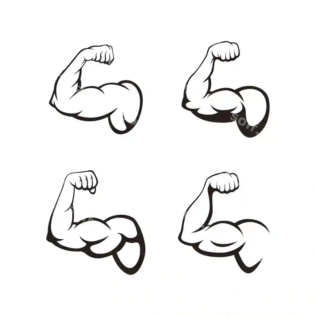 Biseps muscle kuchli qo'l ikonka vektor illustratsiyasi | Biceps muscle strong hand icon vector illustration