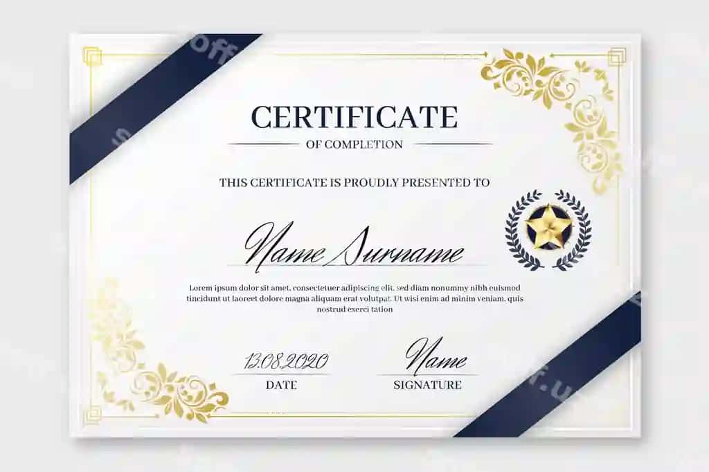 Guvohnoma shabloni elegant | Elegant certificate template
