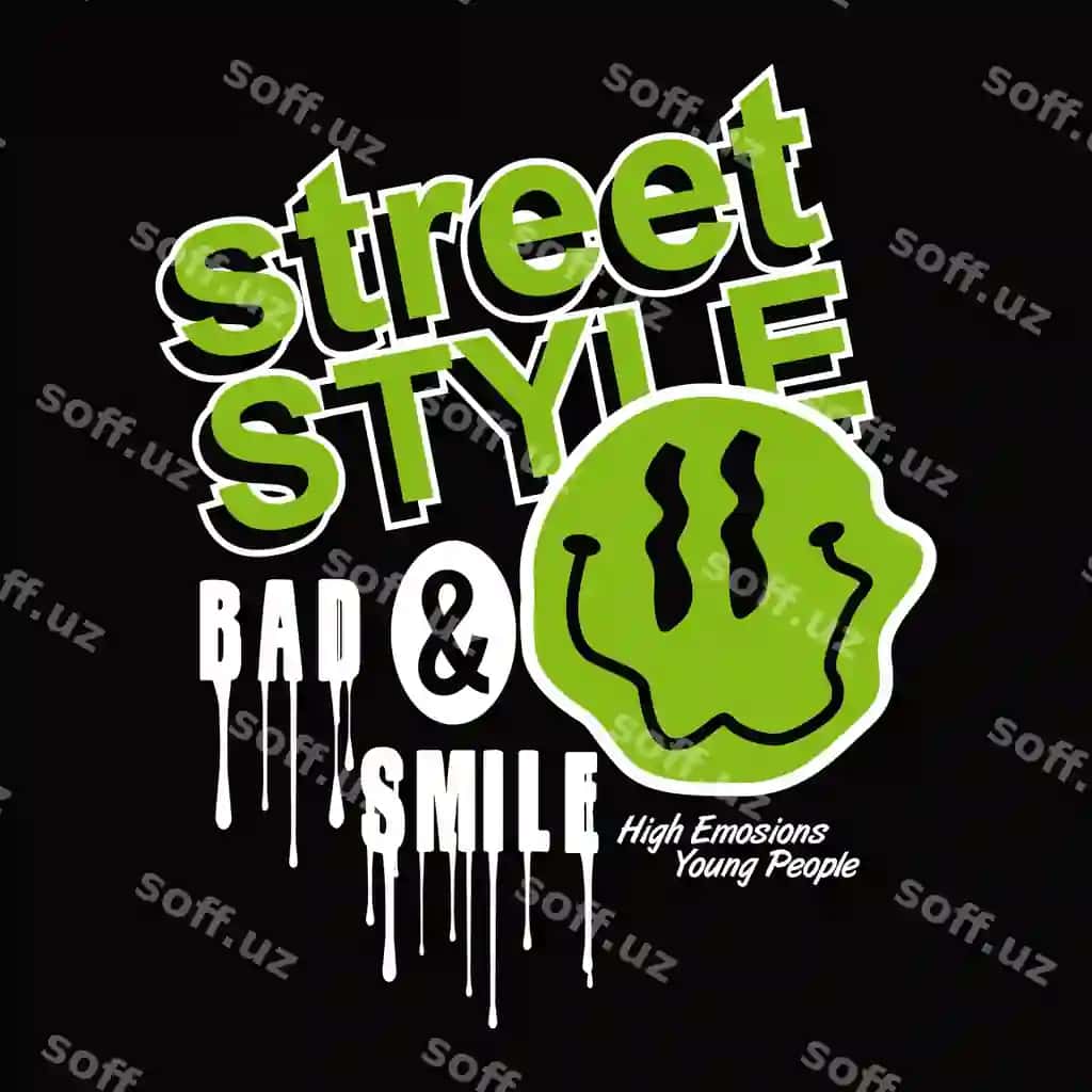 Ko'cha uslubi dizayn tipografiya vektor illustratsiyasi | Street style design typography vector illustration